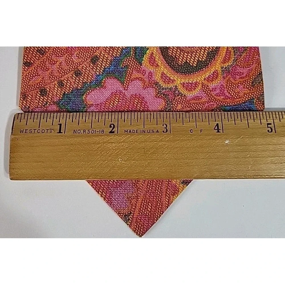 Vtg Fox Hill Psychedelic 60s 70s Flower Power Paisley Mod Disco Pink Wide Tie